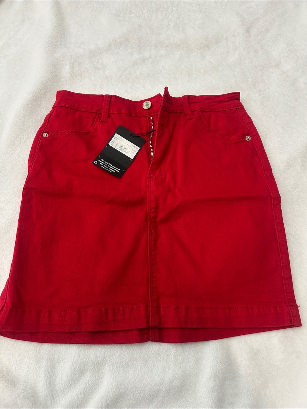 Missguided Red Mini Skirt with Front Pockets